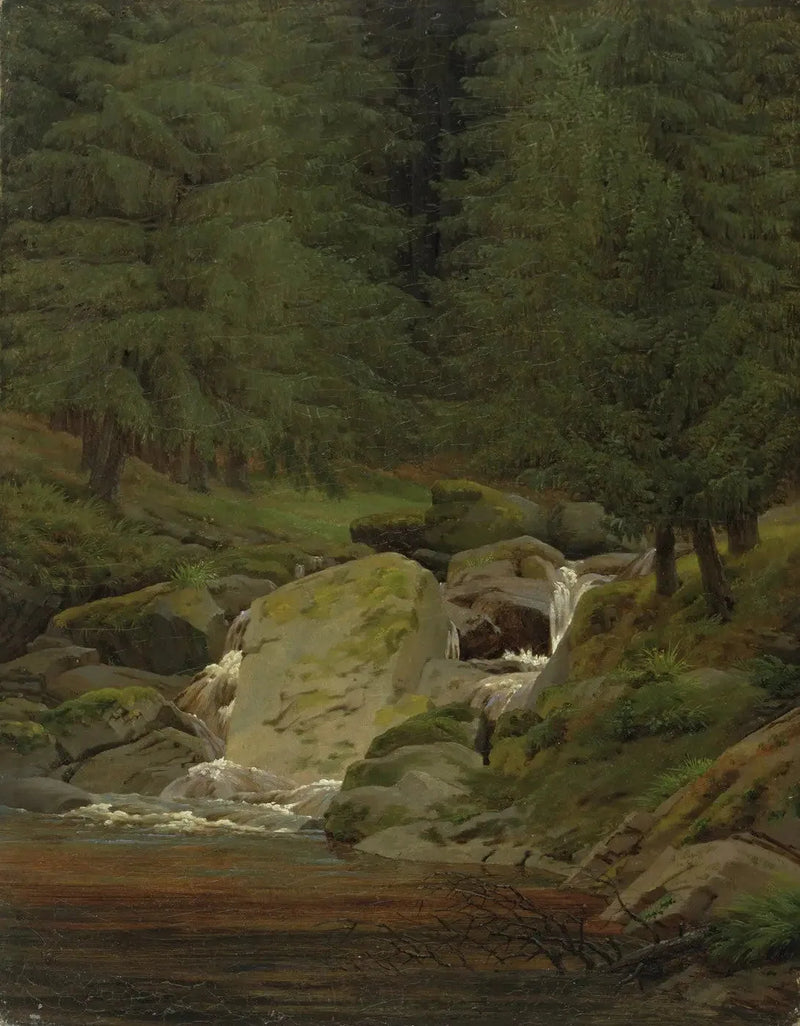 granlund med foss - Caspar David Friedrich