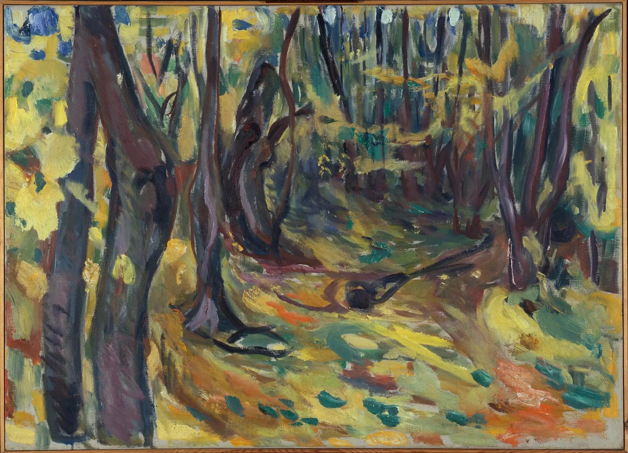 Reproduction du tableau « forêt d'ormes en automne - Edvard Munch » par Alpha Reproduction en peinture à l’huile