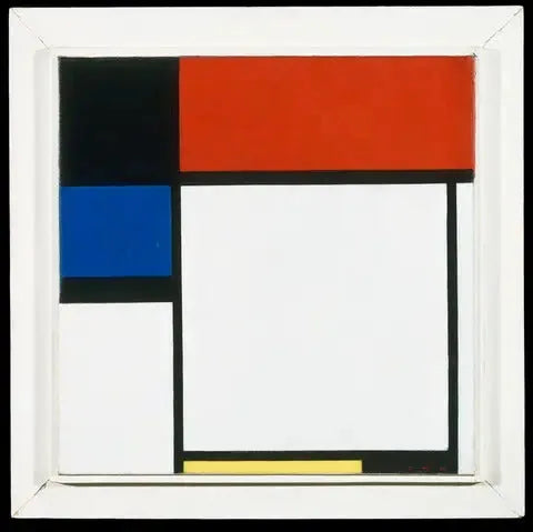 Fox Trot B, med svart, rød, blå og gul - Piet Mondrian