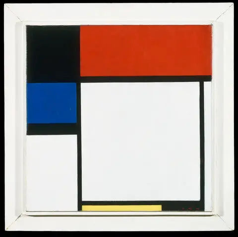 Fox Trot B, med svart, rød, blå og gul - Piet Mondrian