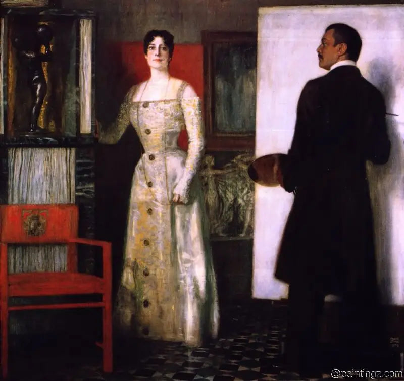 Franz og Mary fast i studio - Franz Von Stuck