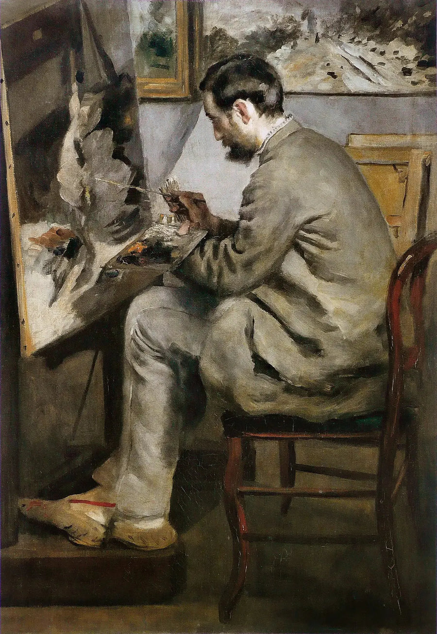 Frédéric Bazille maler ved sitt staffeli - Pierre-Auguste Renoir