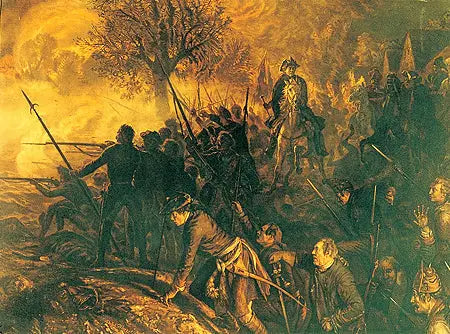 Frédéric og hans menn ved slaget ved Hochkirch - Adolph von Menzel