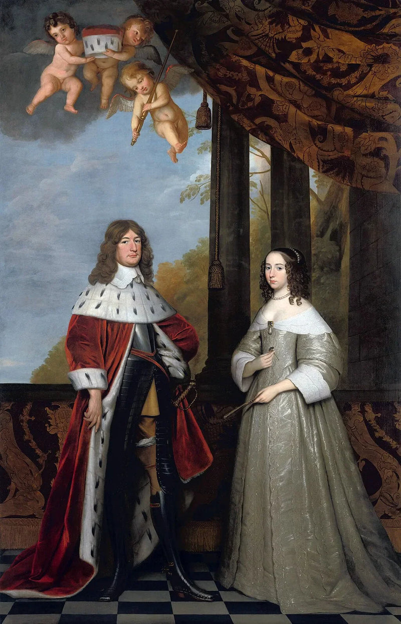 Frédéric-Guillaume (1620-1688), kurfyrste av Brandenburg, og hans kone Louise-Henriette (1627-1667), greve av Orange-Nassau - Gerrit van Honthorst