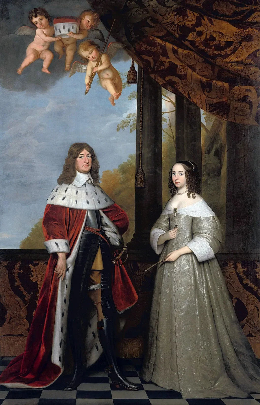 Frédéric-Guillaume (1620-1688), kurfyrste av Brandenburg, og hans kone Louise-Henriette (1627-1667), greve av Orange-Nassau - Gerrit van Honthorst