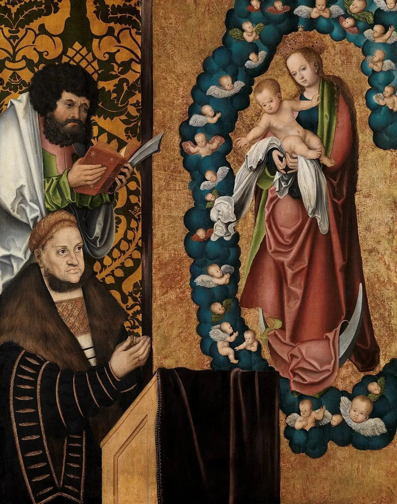 Frédéric den Vises ærbødighet for den apokalyptiske Guds Mor - Lucas Cranach den eldre
