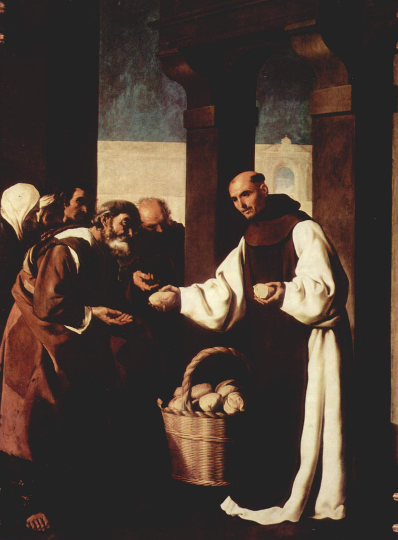 Bror Martín fra Vizcaya som gir almisser - Francisco de Zurbarán
