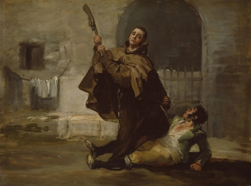 Bror Pedro slår El Maragato med geværkolben - Francisco de Goya