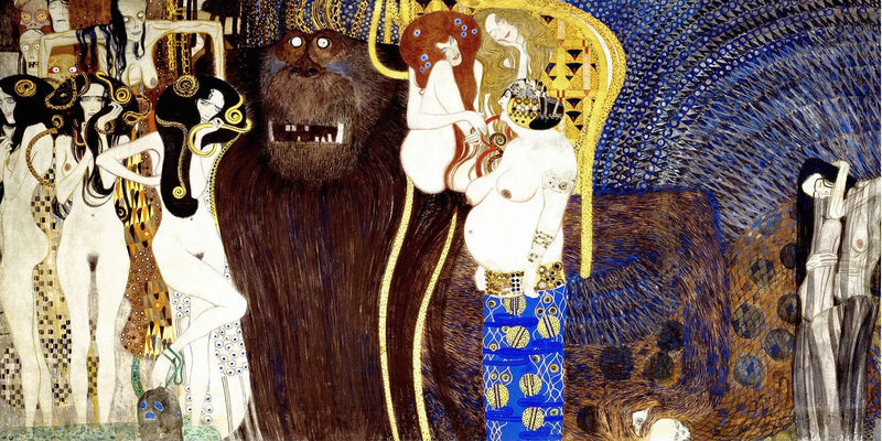 Frise Beethoven (plate 5, midtvegg) : De fiendtlige kreftene - Gustav Klimt