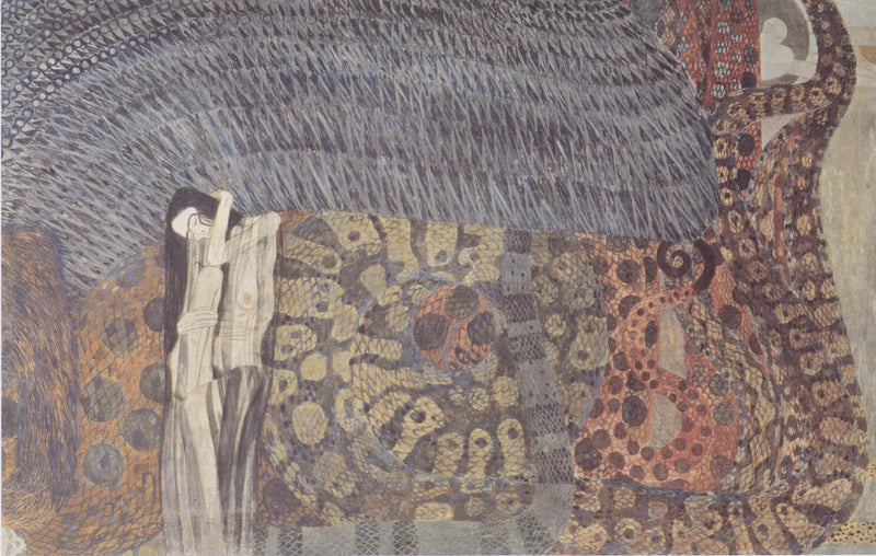 Beethoven-frisen (plate 6, midtvegg): De fiendtlige kreftene - Gustav Klimt
