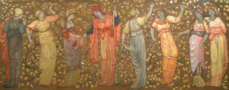 Frise av åtte kvinner som plukker epler - Edward Burne-Jones