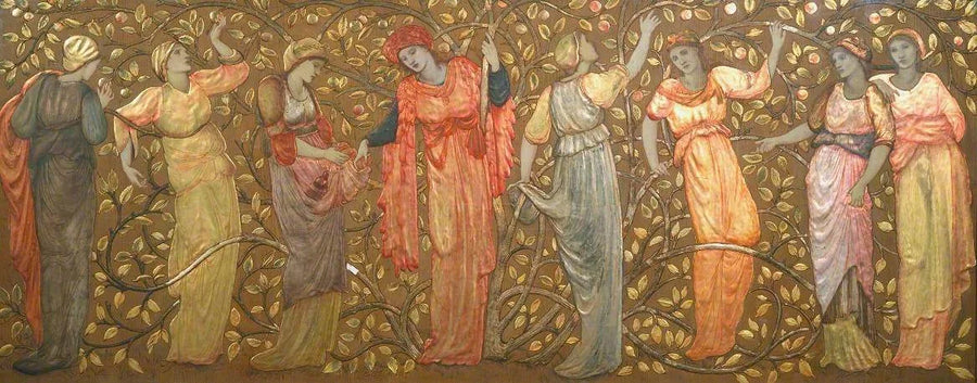 Frise av åtte kvinner som plukker epler - Edward Burne-Jones