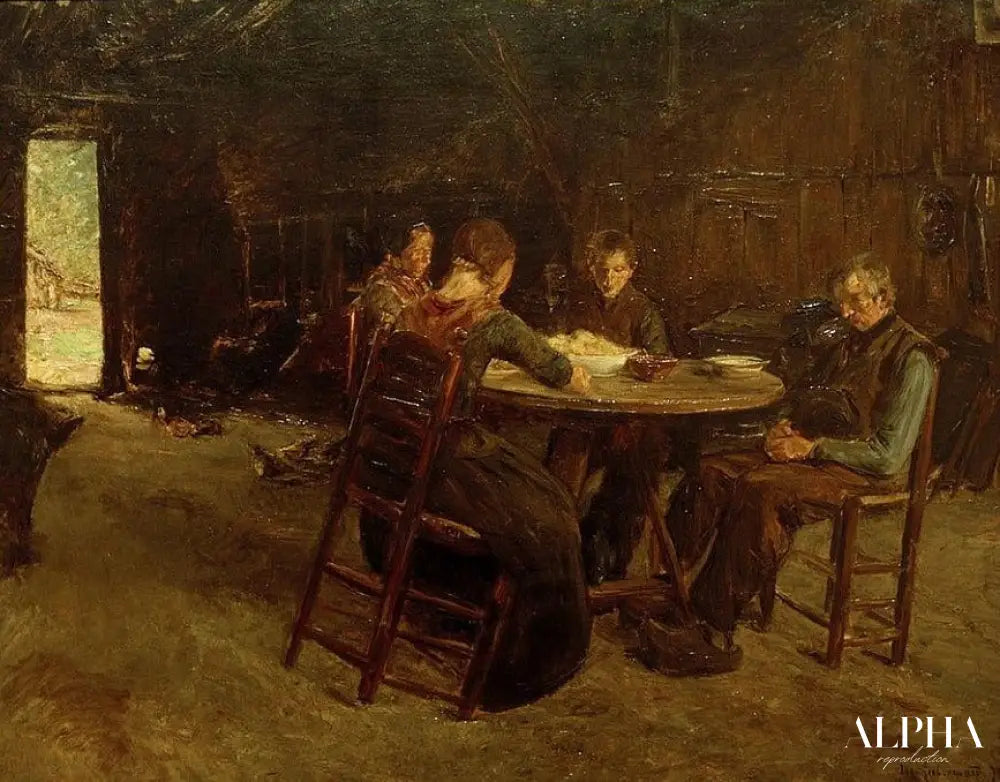 Frisons paysans avec la prière de table - Max Liebermann - Reproductions de tableaux et peintures haut de gamme