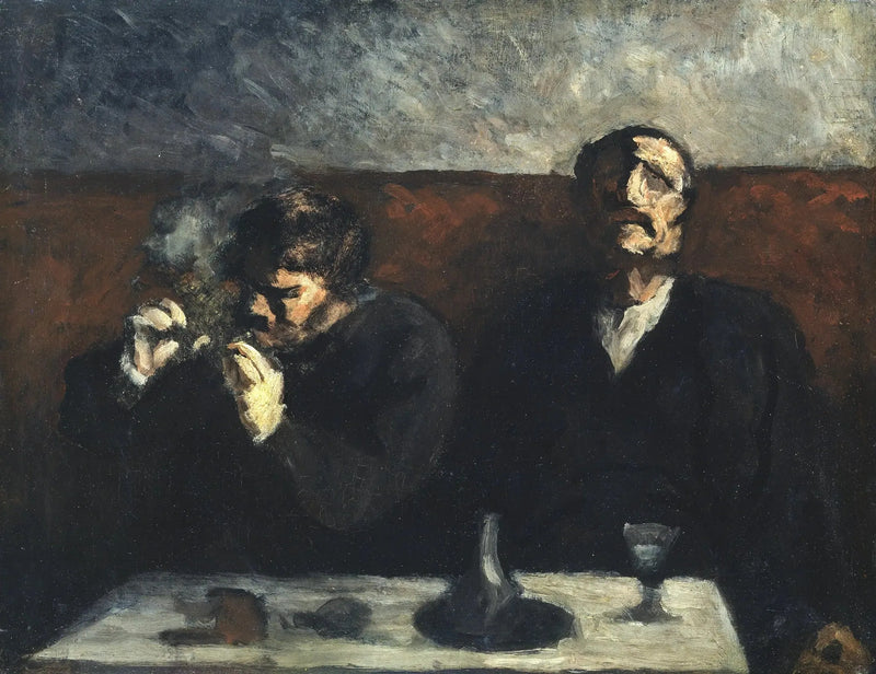 Røyker og Absintdrikker - Honoré Daumier