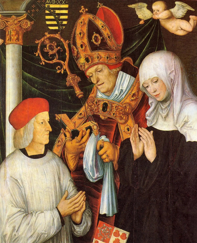 Gabriel d'Eyb, biskop av Eichstätt, med helgen Wilibald og Walburga - Lucas Cranach den eldre