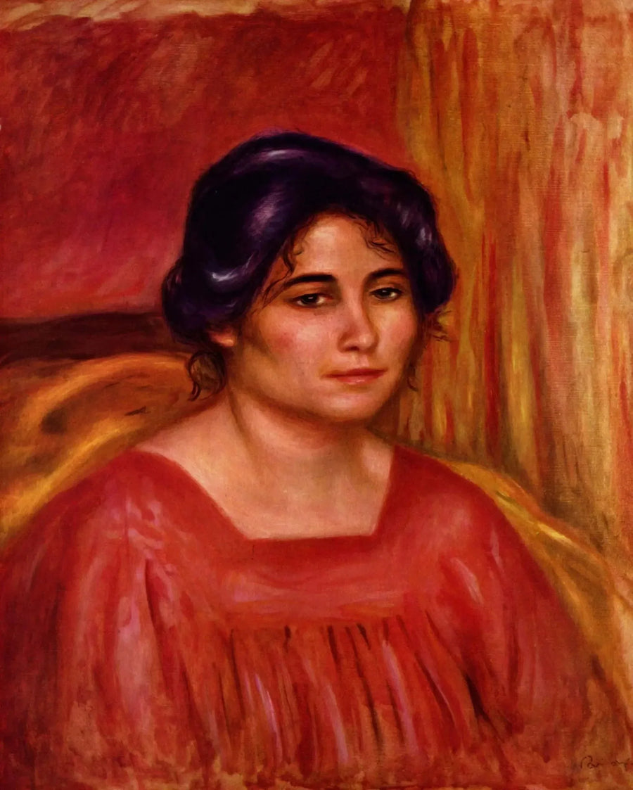 Gabrielle i rød kjole - Pierre-Auguste Renoir