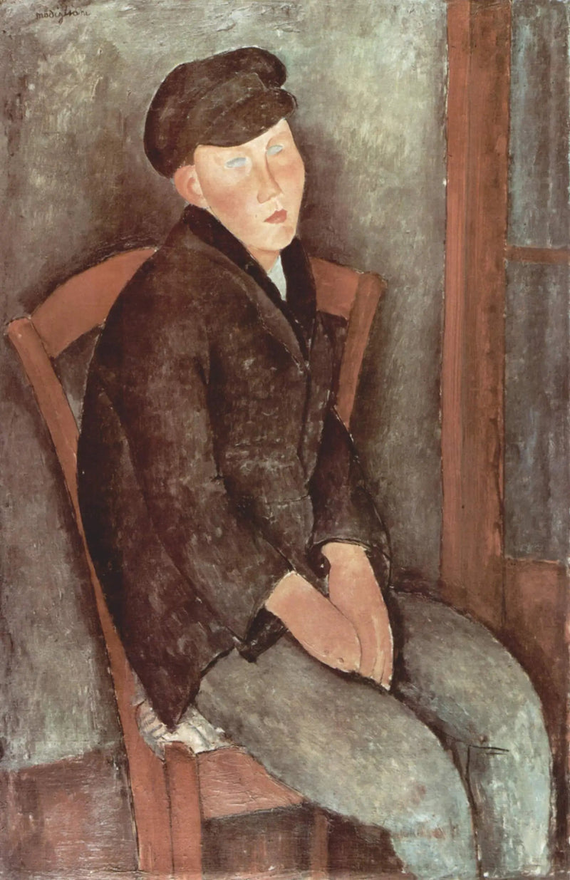 Gutt som sitter med caps - Amedeo Modigliani