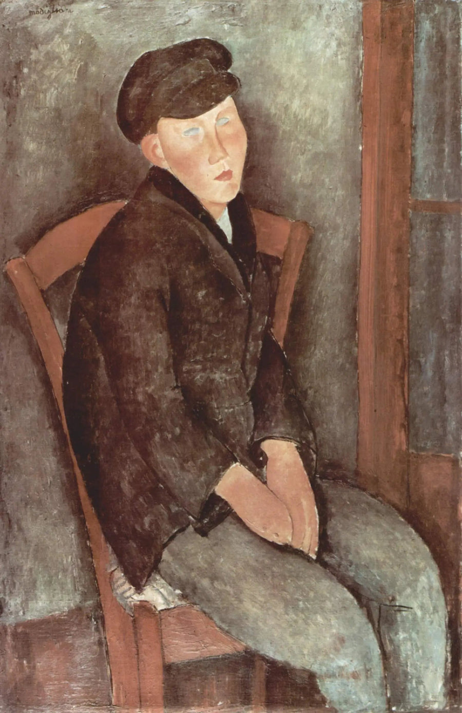 Gutt som sitter med caps - Amedeo Modigliani