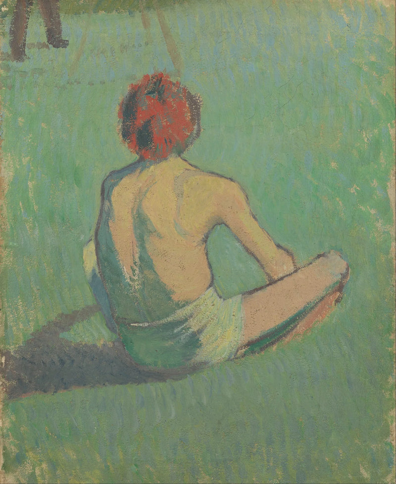 Gutt sittende i gresset - Émile Bernard