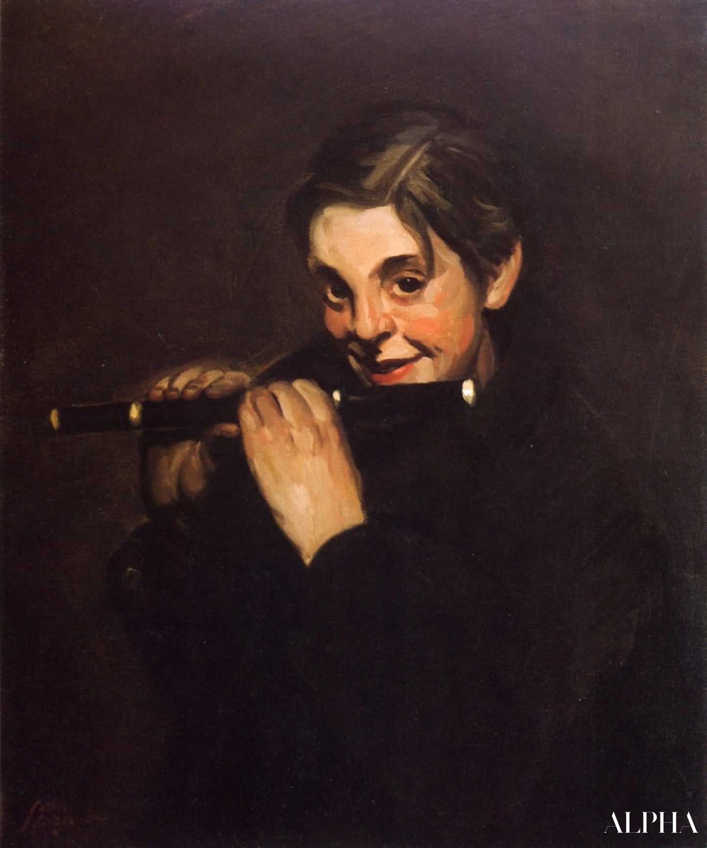 Gutt med Piccolo - John Sloan - Høykvalitets reproduksjoner av malerier og bilder