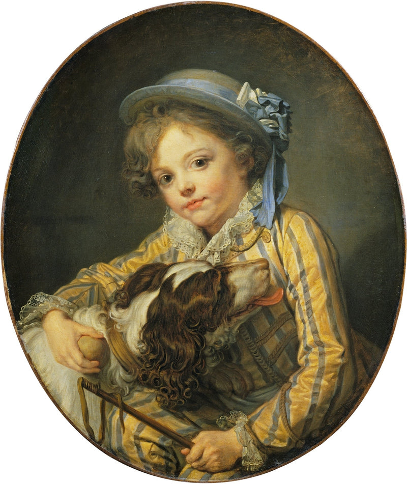 Gutt med en hund - Jean-Baptiste Greuze