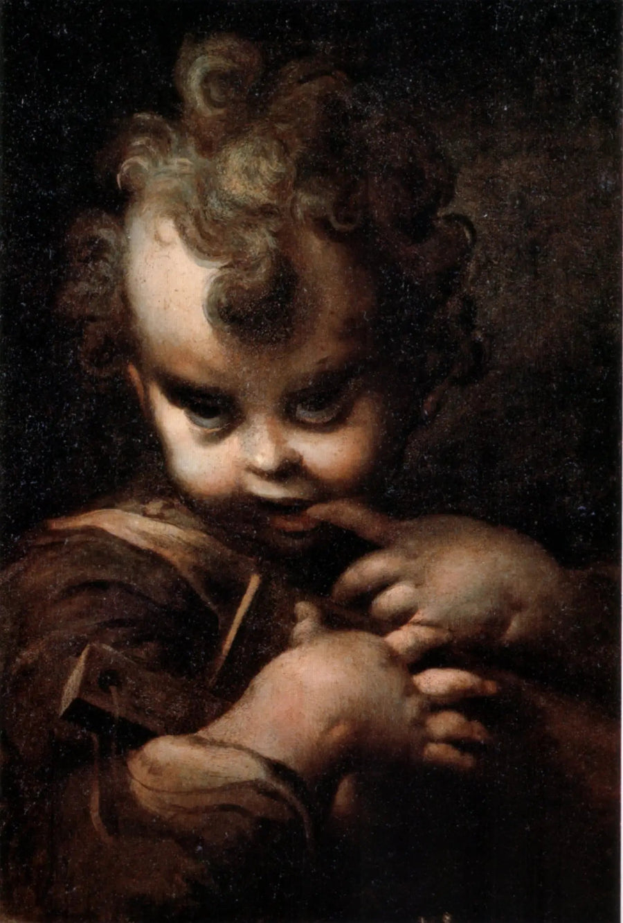 Gutt med en finger i munnen - Parmigianino