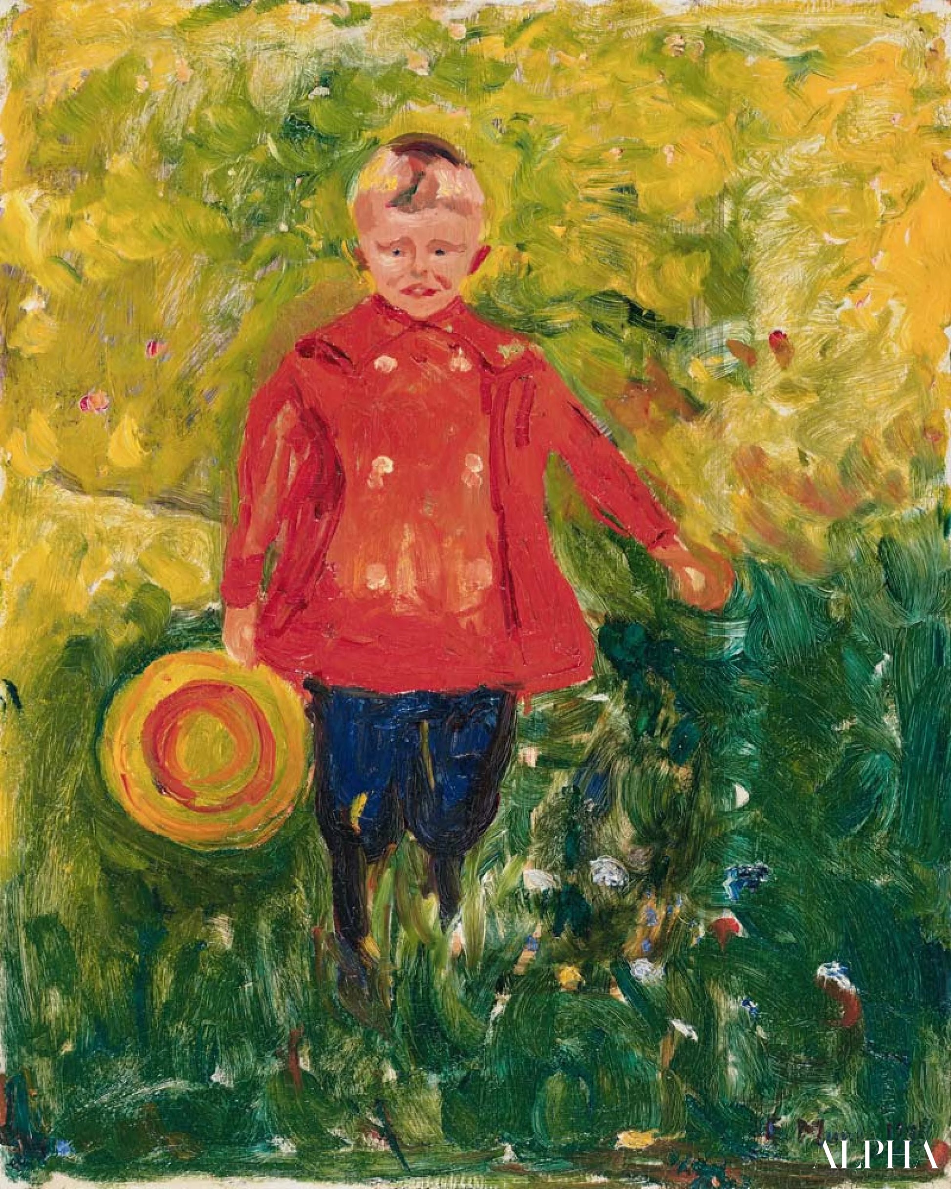 Gutt med jakke (Lothar Linde) - Edvard Munch - Høykvalitets reproduksjoner av malerier og bilder