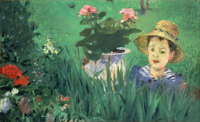 Gutt i blomstene (Jacques Hoschedé) - Édouard Manet