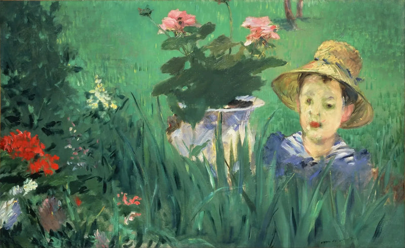 Gutt i blomstene (Jacques Hoschedé) - Édouard Manet