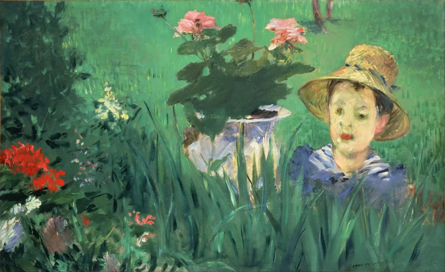 Gutt i blomstene (Jacques Hoschedé) - Édouard Manet