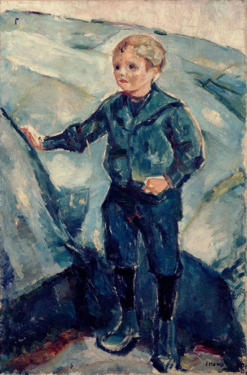 Gutt i et steinlandskap - Edvard Munch