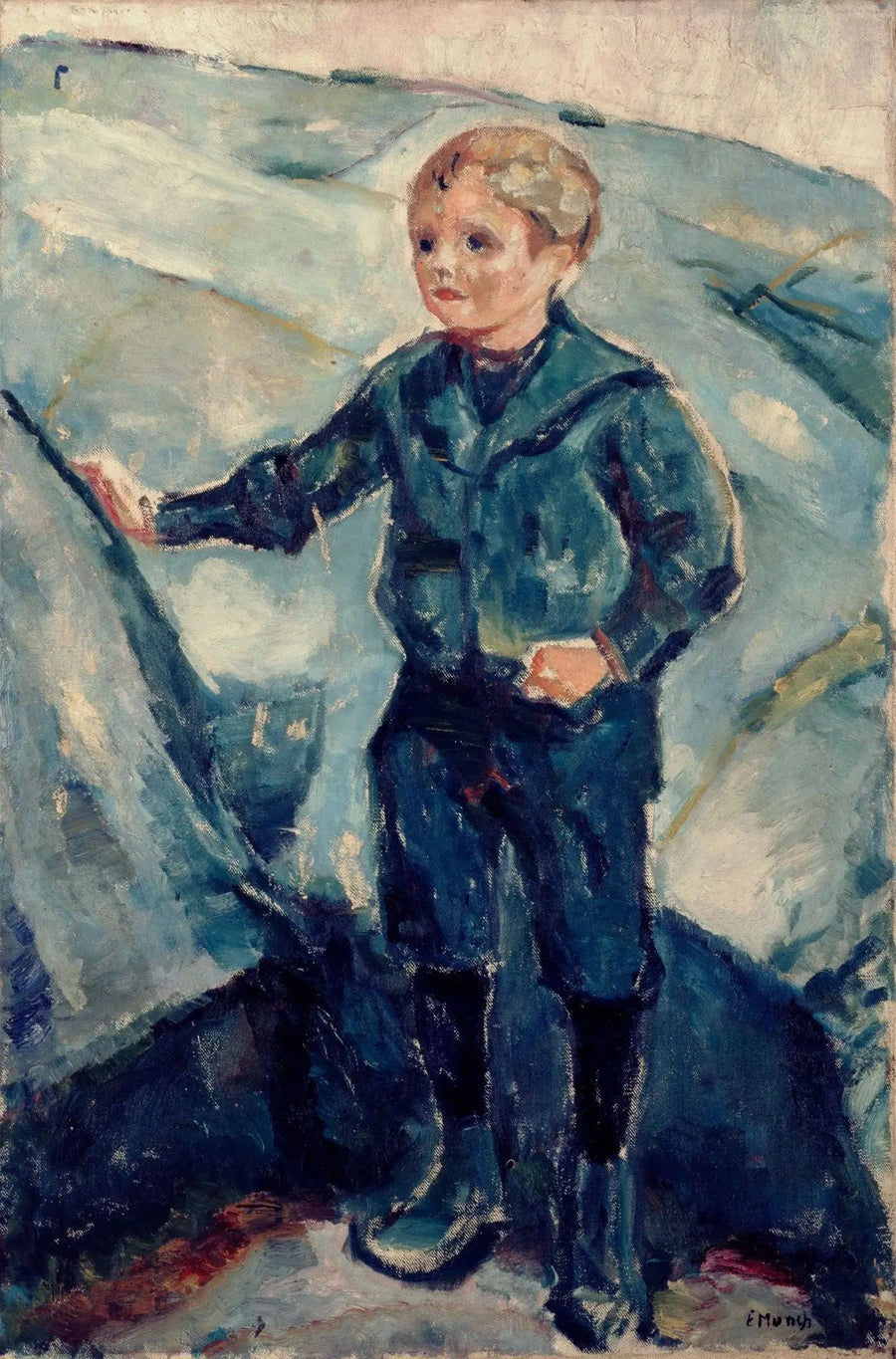 Gutt i et steinlandskap - Edvard Munch