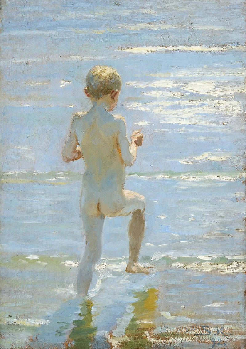 Gutt som bader. - Peder Severin Krøyer