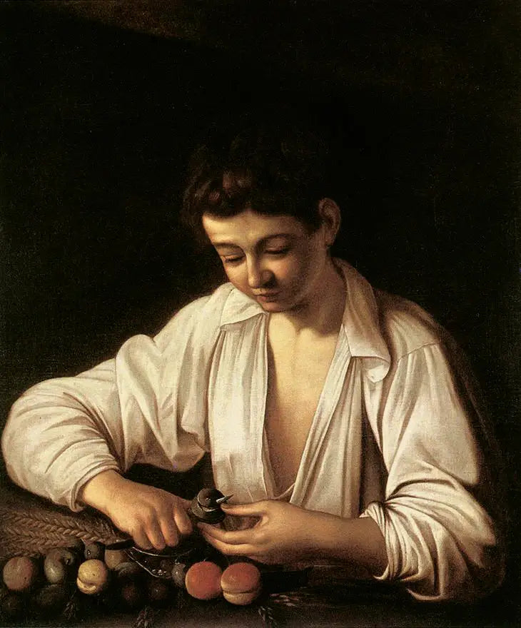 Gutt som skreller pærer - Caravaggio