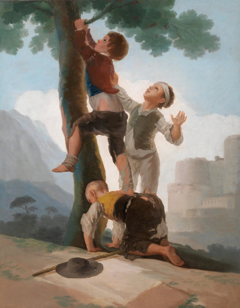 Gutter som klatrer i et tre - Francisco de Goya