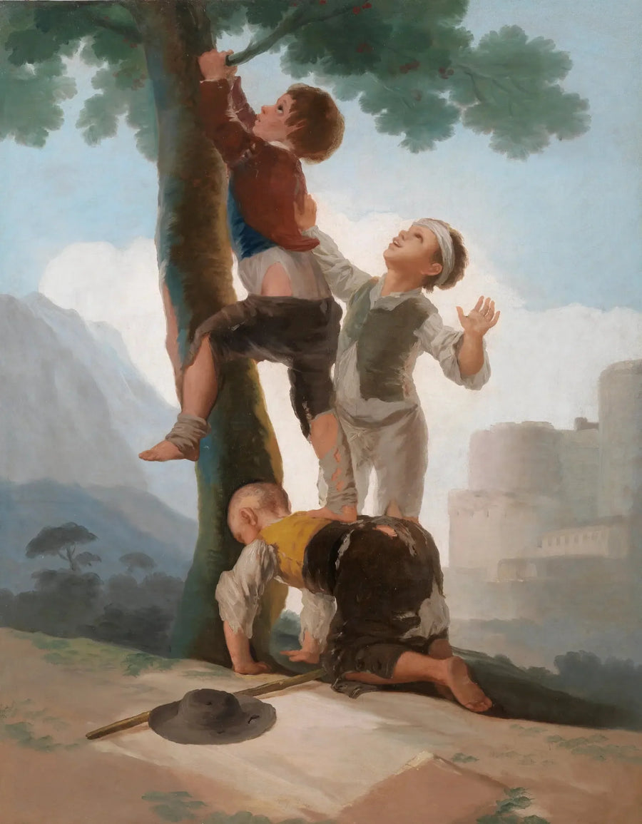 Gutter som klatrer i et tre - Francisco de Goya