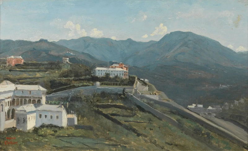 Gênes. En del av byen og Apenninene - Jean-Baptiste Camille Corot