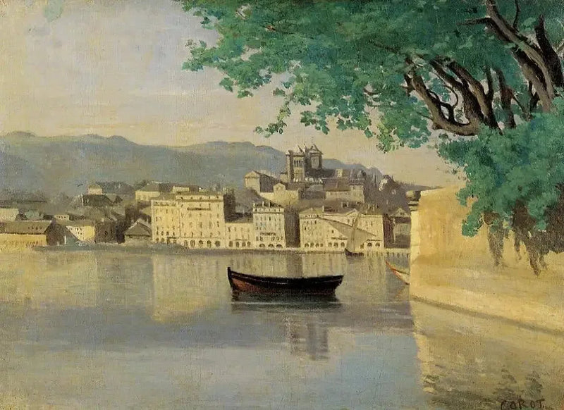 Genève, utsikt over en del av byen - Jean-Baptiste Camille Corot