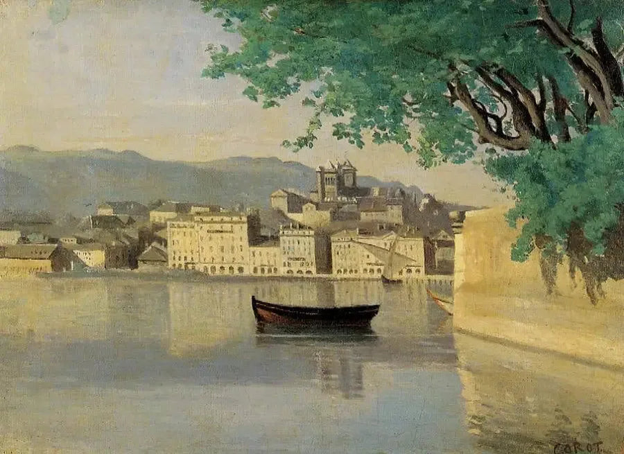 Genève, utsikt over en del av byen - Jean-Baptiste Camille Corot