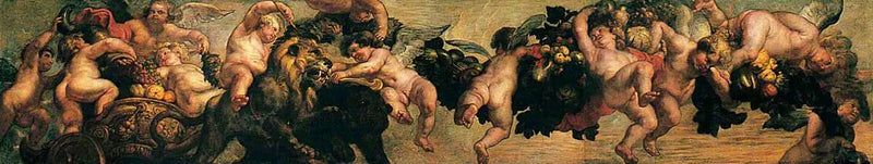Geni med en krans - Peter Paul Rubens