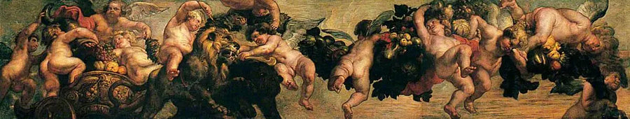 Geni med en krans - Peter Paul Rubens