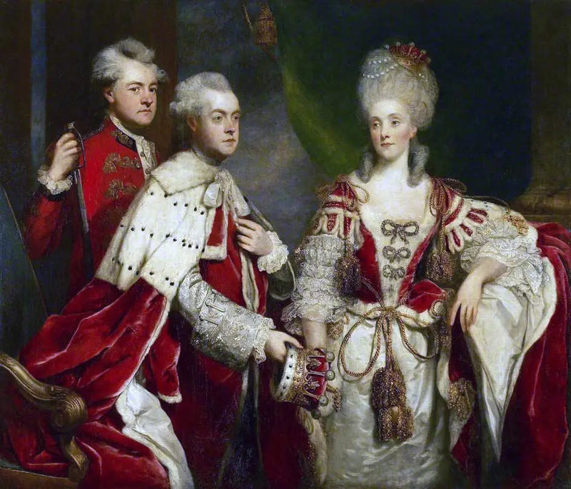 George, 2. greve av Harcourt, hans kone Elizabeth og hans bror William - Joshua Reynolds