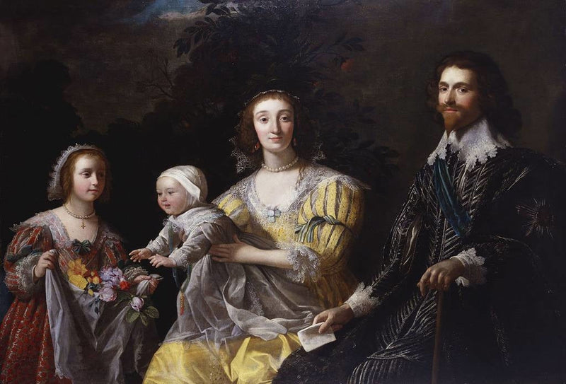 George Villiers, 1. hertug av Buckingham (1592-1628) med sin familie - Gerrit van Honthorst