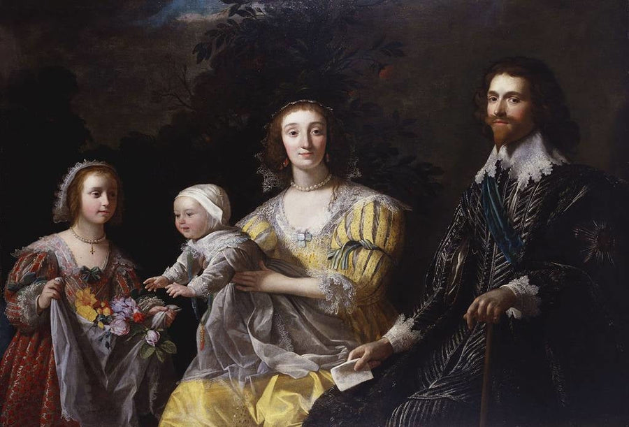 George Villiers, 1. hertug av Buckingham (1592-1628) med sin familie - Gerrit van Honthorst