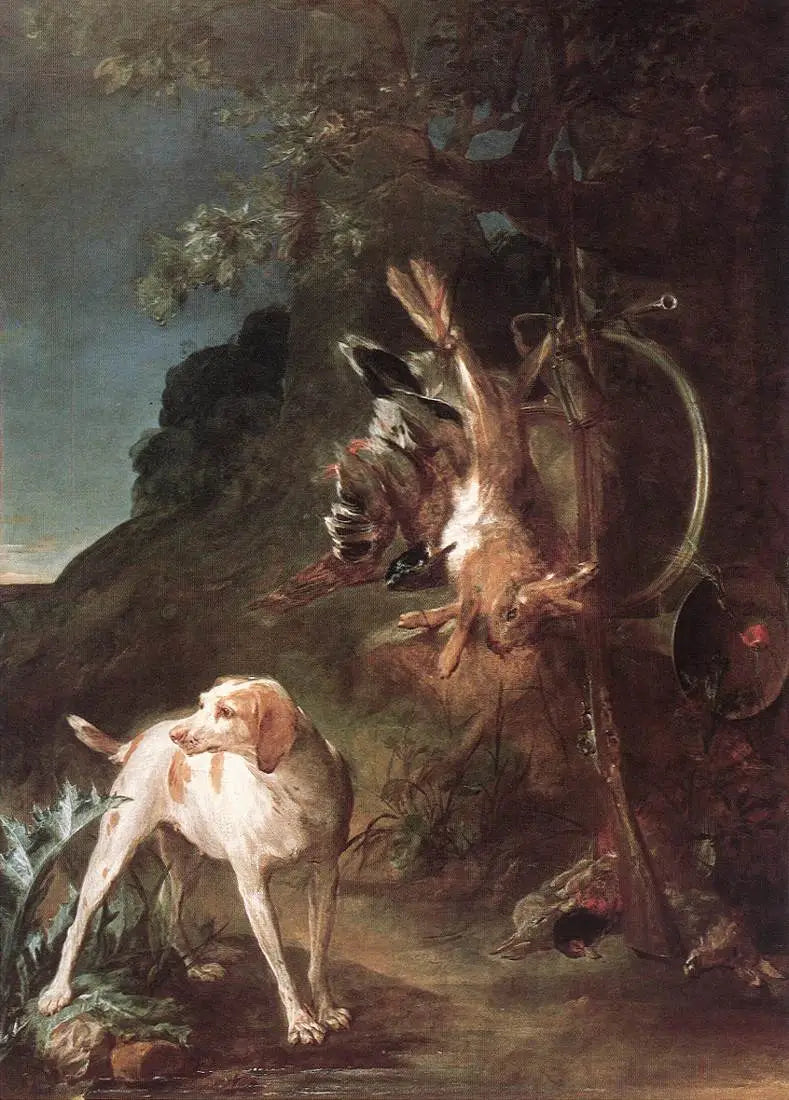 Dødt vilt og jakthund - Jean Siméon Chardin