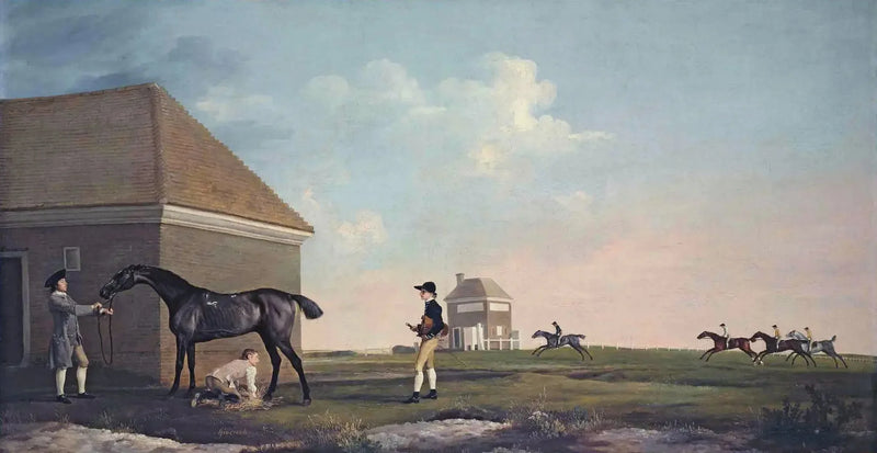Gimcrack på Newmarket Heath, med en trener, en hovslager og en jockey - George Stubbs

Source:
Gimcrack sur Newmarket Heath, avec un entraîneur, un palefrenier et un jockey - George Stubbs