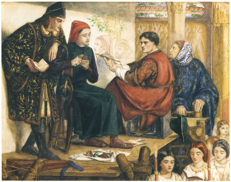 Giotto maler portrettet av Dante - Dante Gabriel Rossetti