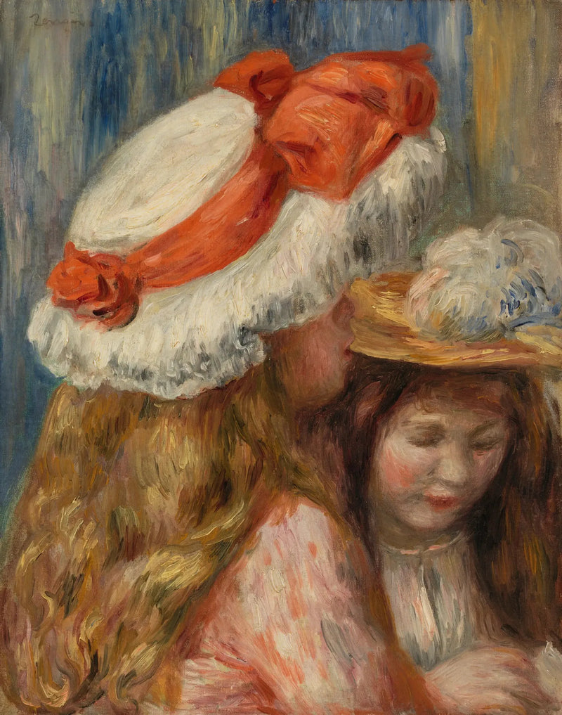 Jenter med hatter (Jeunes filles aux chapeaux) - Pierre-Auguste Renoir