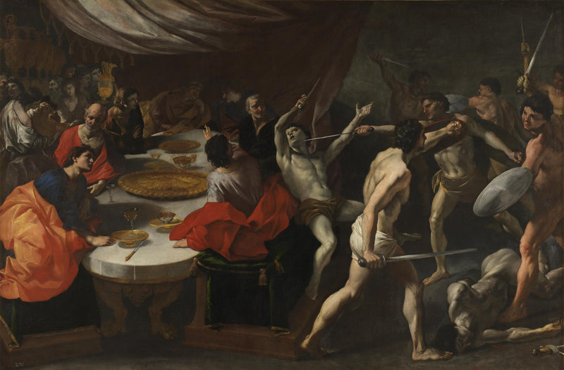 Gladiatorer ved et festmåltid - Giovanni Lanfranco