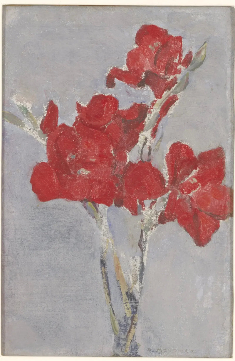 Røde gladioler - Piet Mondrian